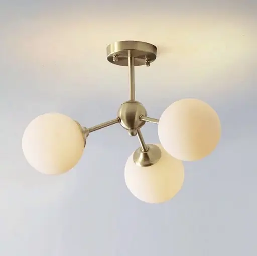 Підвісний/стельовий світильник з білими плафонами Line.F AOC 9/3 GD - фото 5