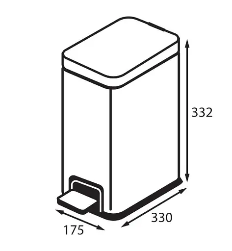Відро для сміття Koer TC-010108-08 з плавним закриттям прямокутне 8 л білий (KR5592)  - фото 3