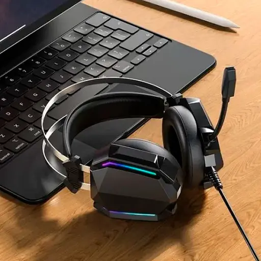 Ігрові накладні навушники XO-GE-07 Static RGB Long mic USB+Dual 3.5mm, 2.2м, Чорний - фото 5