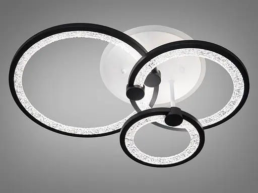 LED люстра с пультом, диммером и цветной подсветкой, 70W, черная - фото 3