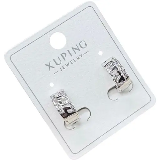 Сережки Xuping кільця з кристалами з медичного сплаву - фото 1