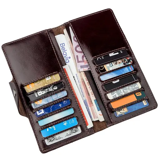 Кожаный портмоне Shvigel 18х8.5х1 см acs0016094 - фото 4