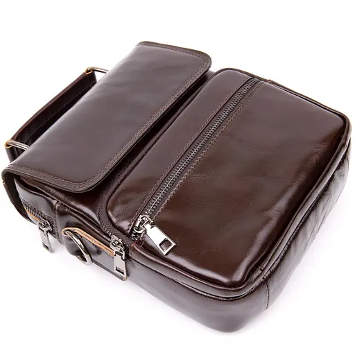 Чоловіча шкіряна сумка Vintage 19,5х21,5х5,5 см sum0013941 - фото 3