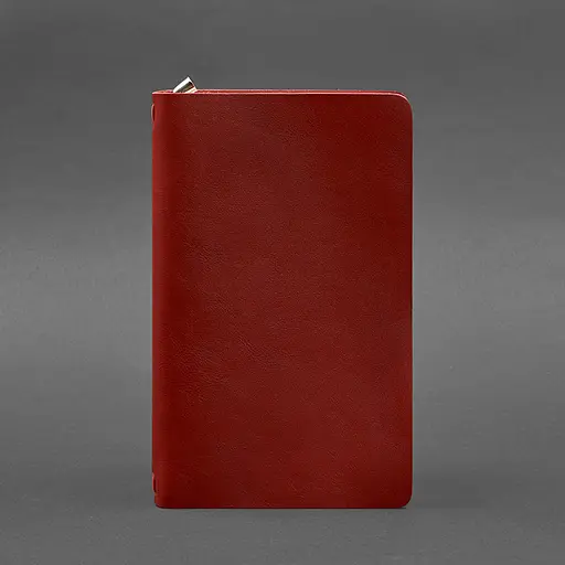 Кожаный блокнот (софт-бук) 8.0 на резинке красный краст - фото 5