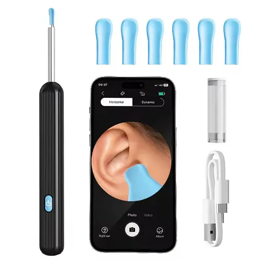 Бездротовий очисник вушної сірки з камерою, безпечний ендоскоп для видалення вушної сірки з камерою - фото 1