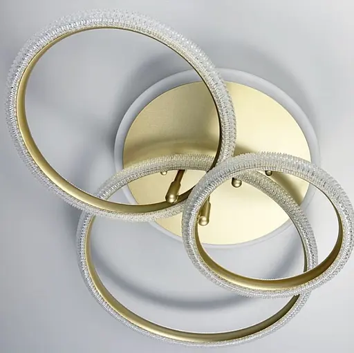 Современная светодиодная люстра на 3 кольца в золотистом корпусе с акрилом, имитирующая фактурный хрусталь Ст. A 77065/3B RGB SG | Line F - фото 6