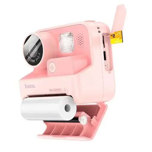 Детская цифровая фотокамера Polaroid HOCO DV200 мгновенной печати с термопринтером 48 МП 800 мАч Розовый - фото 3