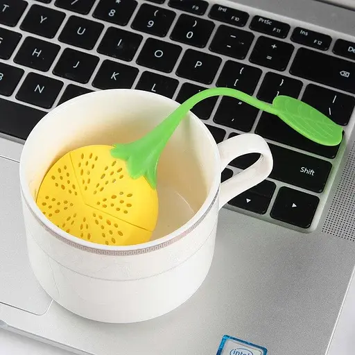 Заварник ситечко для заваривания для чая силиконовый в виде фруктов Лимон, Kitchen Master Красный 84707 - фото 7