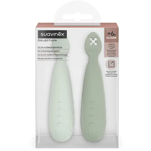 Набір силіконових ложок для прикорму Suavinex Colour Essencе 2 шт. зелений (402906)