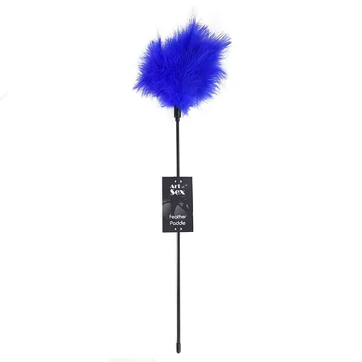 Щекоталка синяя Art of Sex - Feather Paddle, перо молодого индюка - фото 3