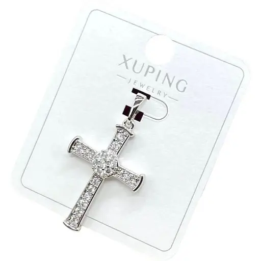 Жіночий кулон-хрест Xuping з сяючими кристалами з медичного золота (5038) - фото 1