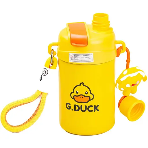 Термос G. Duck 460 мл с трубочкой и винтовой крышкой, желтый Happy Life HP18309Y - фото 4