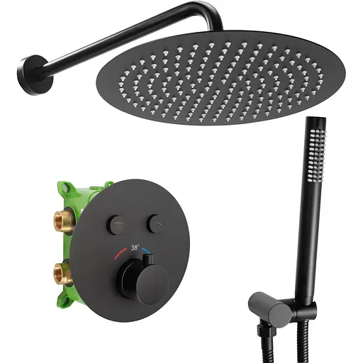 Душова система прихованого монтажу Rea Miler box black matt REA-P6713, Чорний матовий - фото 1