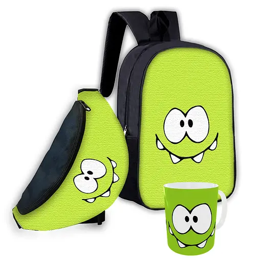 Набір дитячий Ам Ням рюкзак 36х27см сумка-бананка, кружка з принтом для хлопчика (01639)