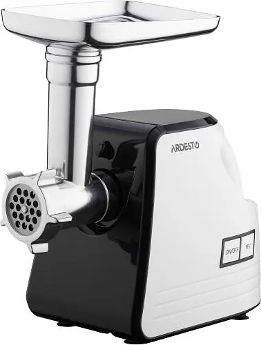 М'ясорубка Ardesto MGA-2300W, White/Black, 2300Вт, 4 диски, соковижималка для томатів та ягід, насадки домашніх ковбасок та кеббе, реверс, 2.2кг/хв - фото 1