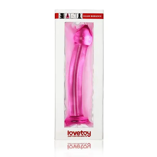 Фалоімітатор LoveToy Glass Romance 18.5 см рожевий - фото 3