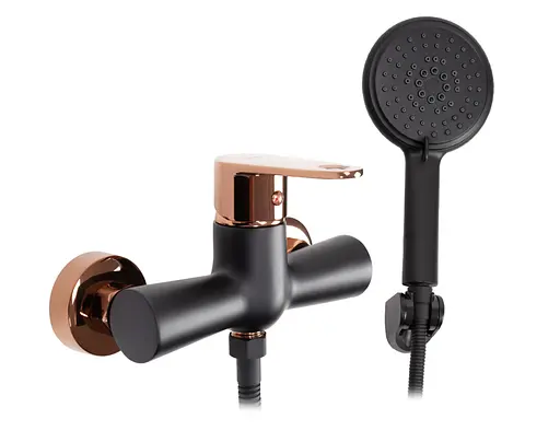 Смеситель для душа Rea Mild настенный rose gold REA-B9149 Черный - фото 1
