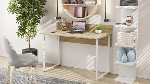 Комп'ютерний стіл Ferrum-decor Скай 75x140x70 білий ДСП Дуб Сонома 16мм (FRD-101112)