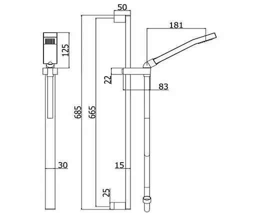 Душовий гарнітур Paffoni ZSAL 079 CR, Хром - фото 2