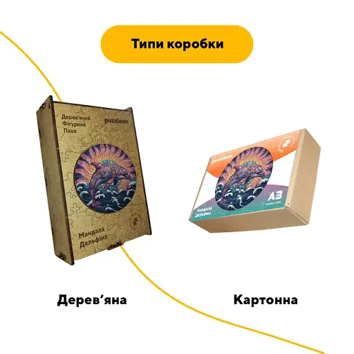 Деревянный пазл Мандала Дельфина, А4, Картонная коробка 100 элементов. - фото 4