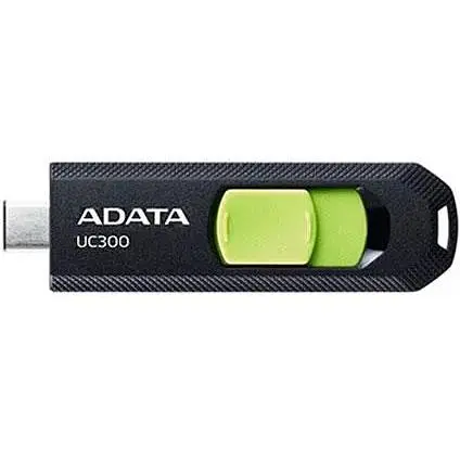 Флеш-накопичувач Adata USB 3.2 Gen1 UC300 Type-C 256Gb чорний/зелений - фото 1