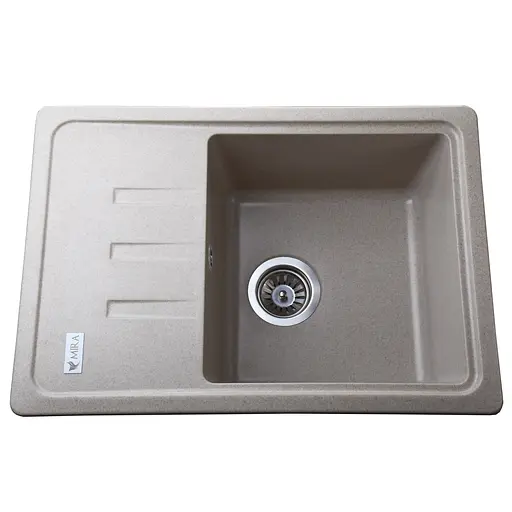 Гранітна мийка Mira MONTI бежевий для кухні стійка до подряпин і чистячих засобів 620х435 мм