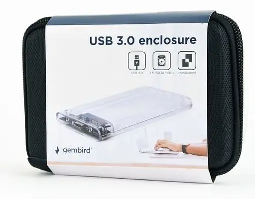 Внешний карман Gembird 2.5", USB 3.0, прозрачный (EE2-U3S9-6) - фото 6