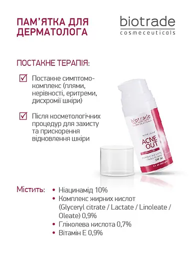 Відновлюючий крем Biotrade Acne Out 30 г (3800221840761) - фото 5
