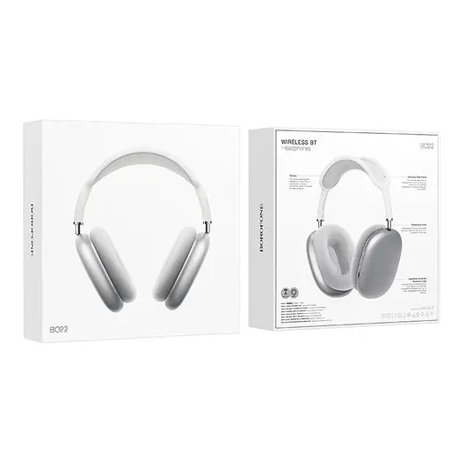 Навушники Borofone BO22 Elegant BT headphones бездротові накладні сріблясті - фото 3