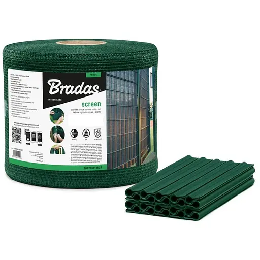 Лента для забора Bradas 19 см х 36 м 200г/м.кв + клипсы 20 шт TOB2001936GR  - фото 1