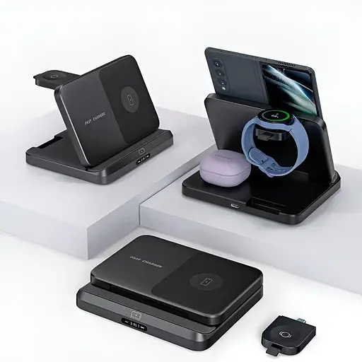Бездротовий зрядний пристрій Hoco CQ7 Power 3 в 1 для Smart Watch Samsung - фото 2