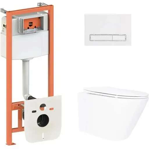 Набір Q-tap Nest 4 в 1 підвісний унітаз Swan Ultra Quiet 520x360x320 + комплект інсталяції QT16335180W48182 - фото 1