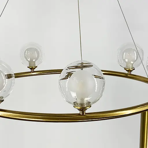 Підвісна люстра-кільце на 6 плафонів та 3 споти d 60 | Арт. SG 46-750 GD | Line F - фото 6