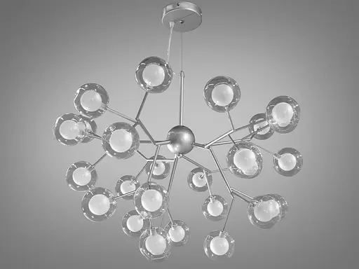 Невероятно изысканная люстра "Светлячок", 27 ламп, цвет-хром сатин - фото 3