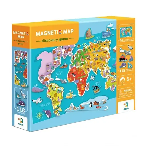 Развивающая магнитная игра "Карта планеты" DoDo 200201, 118 эл - фото 1