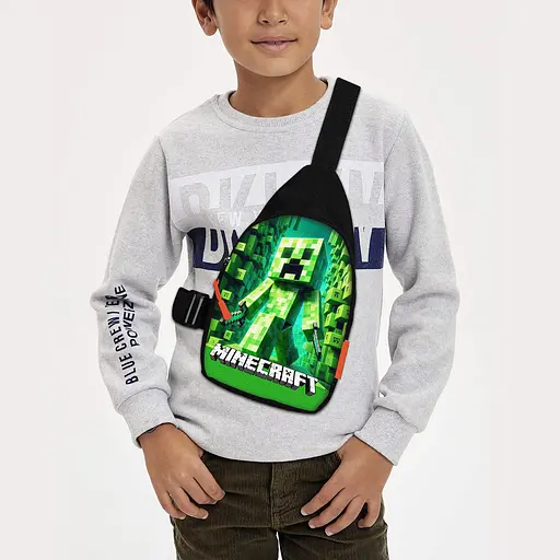 Сумка через плече дитяча Minecraft Кріпер 29х17 см сумка слінг для хлопчика (02119)
