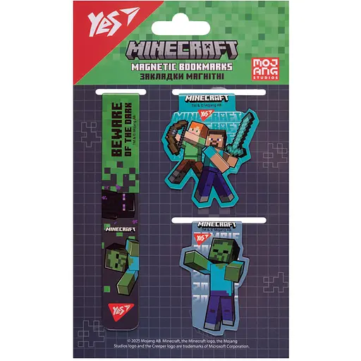 Набор магнитных закладок Yes Minecraft 30 шт. (708347)