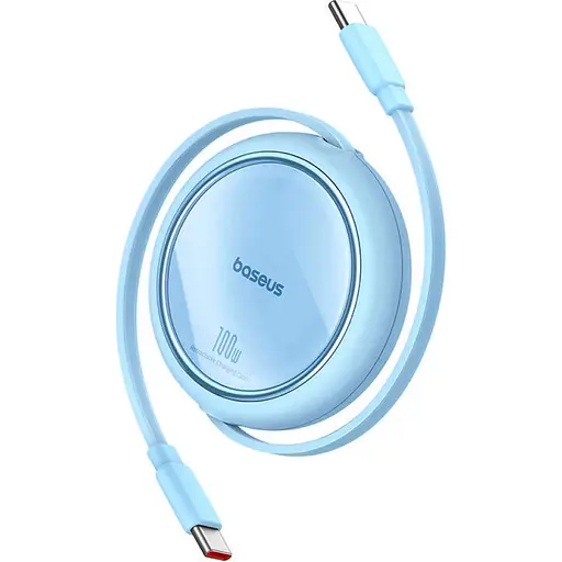Кабель Baseus Free2Draw Mini Retractable Charging Cable Type-C to Type-C 100W 1m Galaxy Blue - фото 1