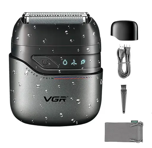 Електробритва шейвер VGR V-379 подвійне лезо триммер водонепроникний з дорожньою сумкою