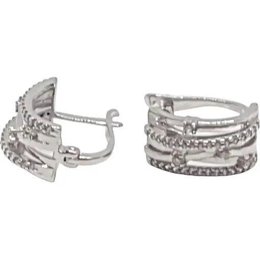 Золотые серьги Столичная Ювелирная Фабрика с фианитами. 110185Б