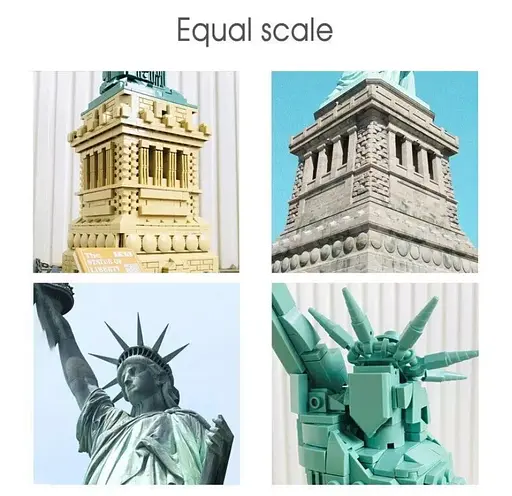 Конструктор Архитектура Wange 3D Статуя Свободы The Statue of Liberty для детей и взрослых 3Д 1409 деталей - фото 3