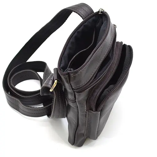 Кожаная мужская сумка через плечо TARWA 19х17х5 см sum0025704 - фото 2