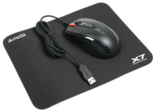 Комплект (Мышь и Коврик) A4Tech X-710BK USB Black + X7-200MP Black (X-7120) (X-7120 - 1) - фото 1
