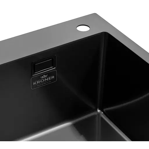 Кухонна мийка Kroner KRP Schwarze - 5843HM ​​PVD (3,0/1,0 мм) (CV022794) - фото 8