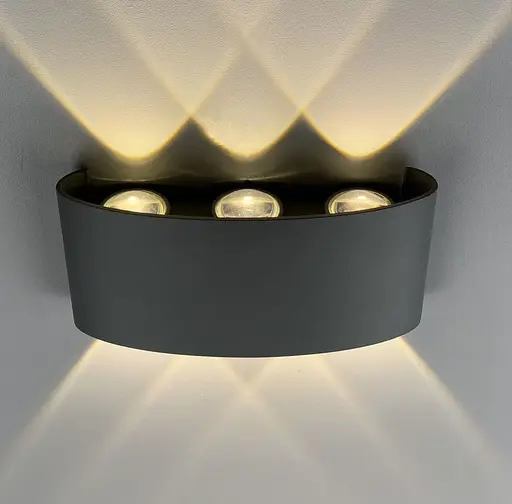 Фасадний світильник на 6 лінз в сірому корпусі Line.F 9605-6 GR - фото 1