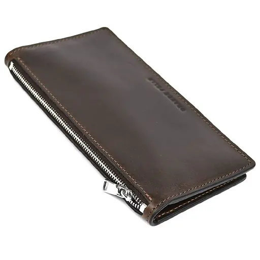 Кошелек клатч мужской кожаный на молнии Grande Pelle 10х20х2.5 см sum0028470 - фото 1