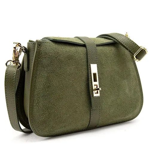 Жіноче замшеве кросбоді на застібці Firenze Italy F-IT-9895OL