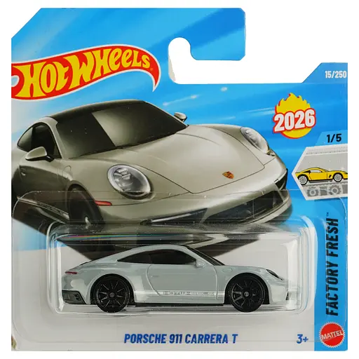 Базовая машинка Hot Wheels Factory Fresh Porsche 911 Carrera T серебристая (5785) JJH33-N521