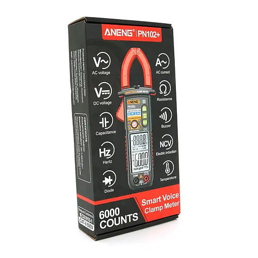 Токовые клещи Aneng PN102 Измерение: V (AC/DC) A (AC) Ω, C, Hz (NCV) - фото 3