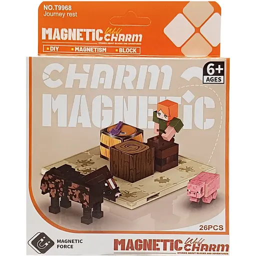 Детский магнитный конструктор Minecraft Bambi 9968 26 деталей - фото 1